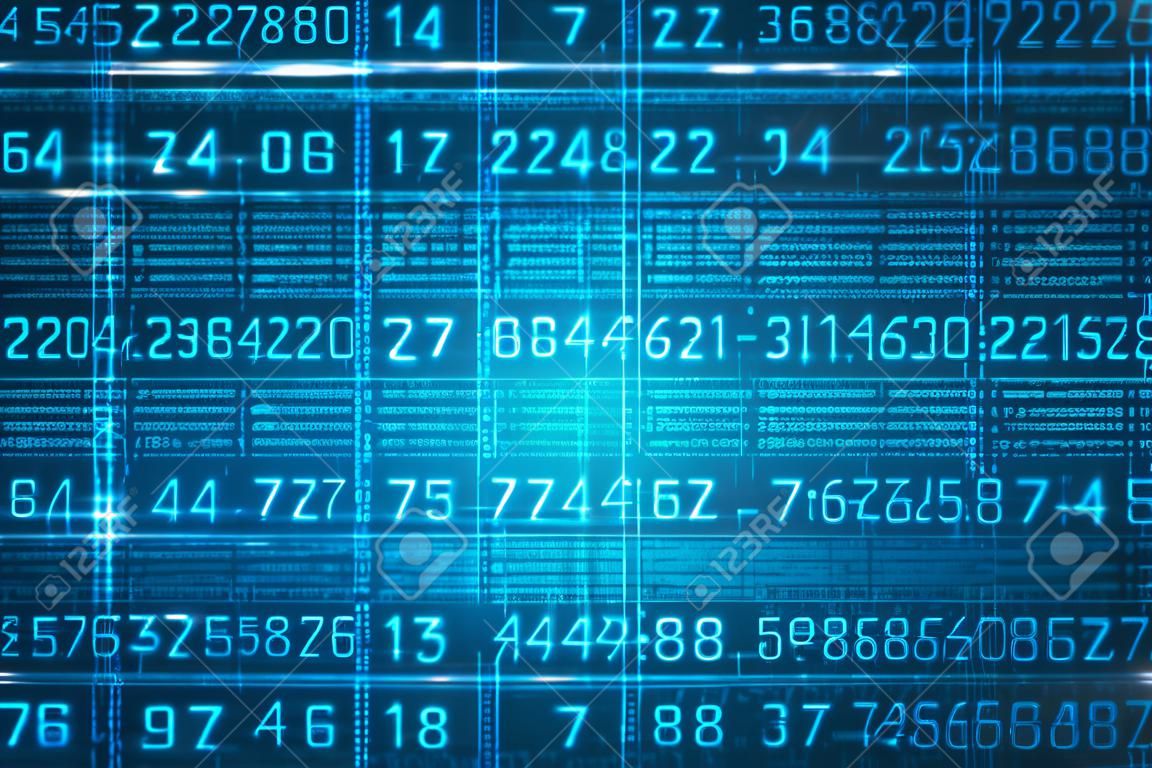 Matrix Astratto sfondo blu con i numeri e la formula