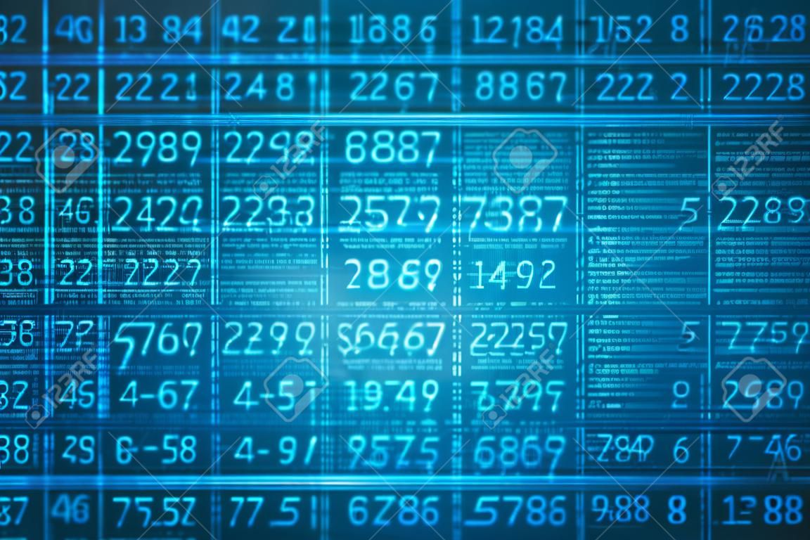 Matrix Astratto sfondo blu con i numeri e la formula