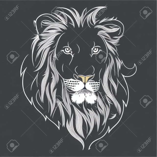 Dibujo Cabeza de león vector