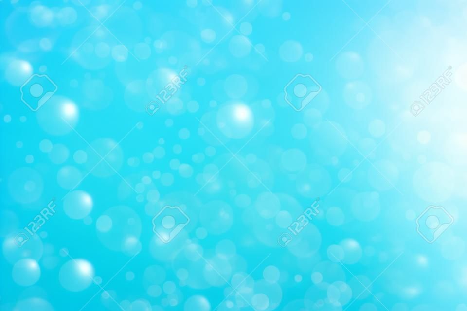 pure blue under water or pool bubble bokeh for summer holiday background