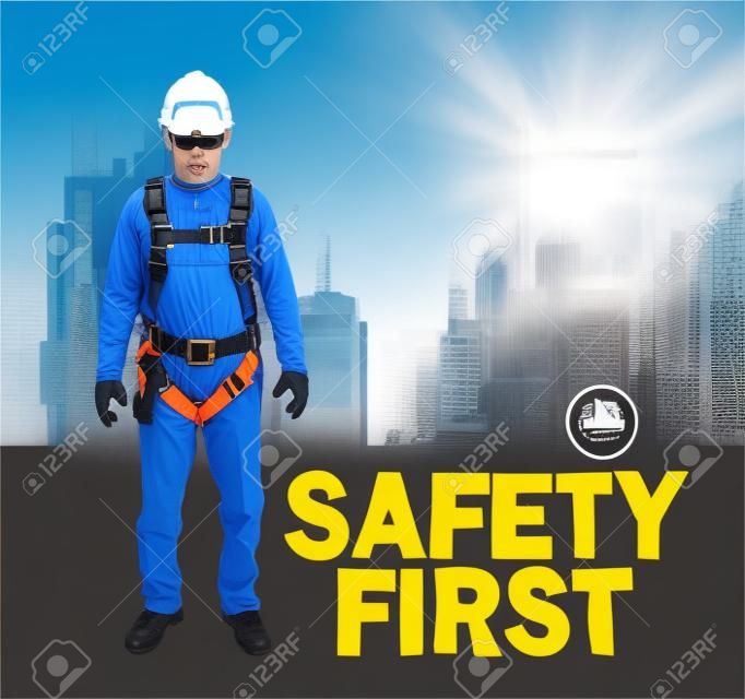 Personal Protect Equipment, safety harness , construction vector