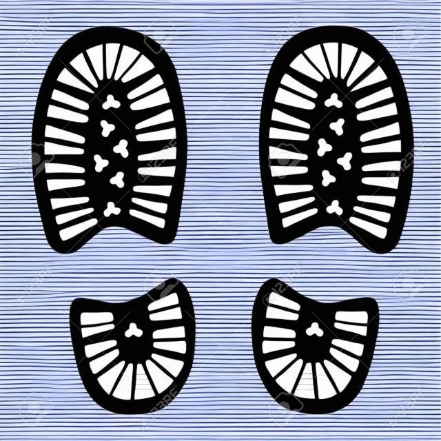 pie de pista de negro sobre fondo blanco (ilustración)