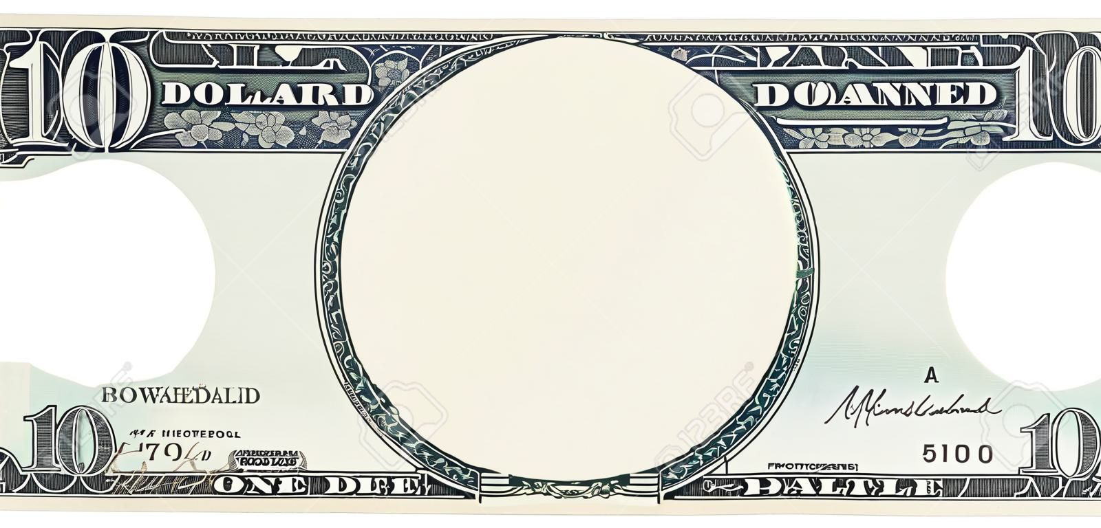 空白一張百元鈔票隔絕在白色
