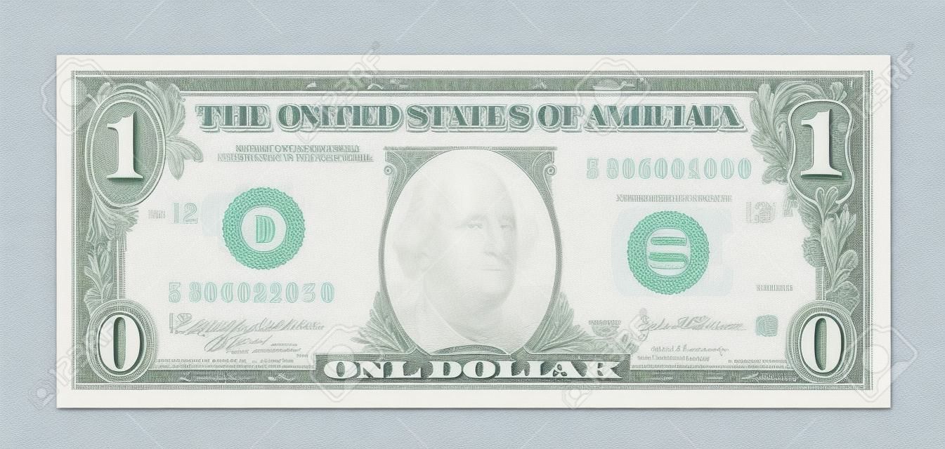 En blanco del billete de banco de 1 dólar aislado