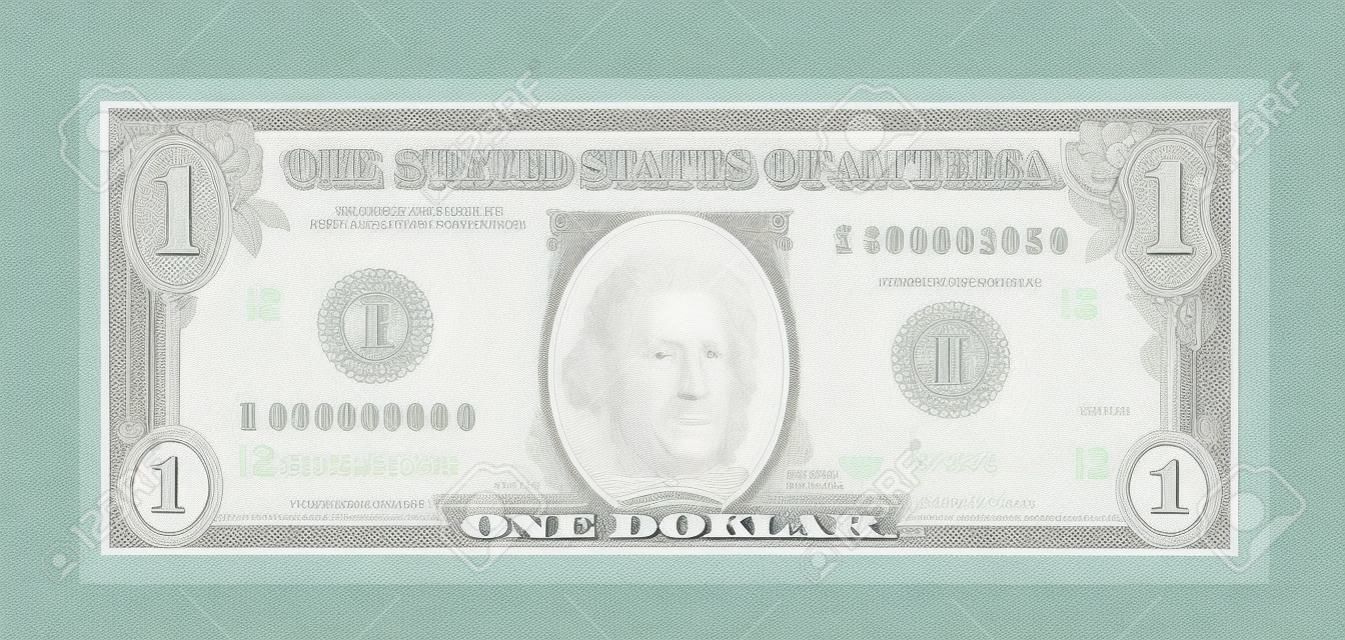 Blank 1-Dollar-Banknote isoliert