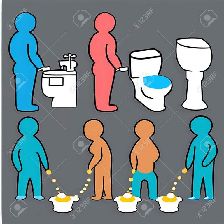 vector set of people peeing