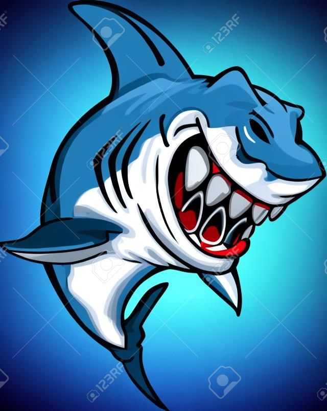 Image de dessin animé de mascotte de requin