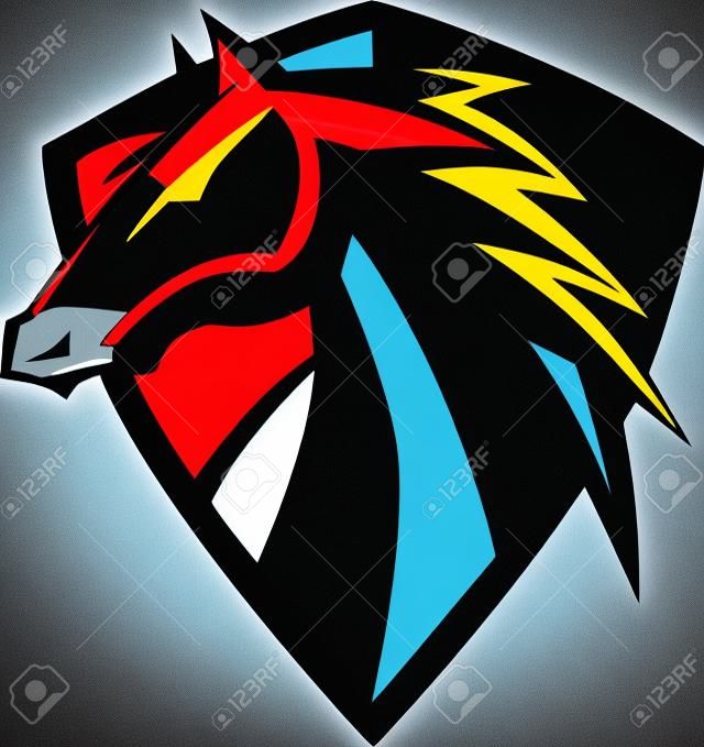 Mustang Stallion Grafik Maskot Resmi