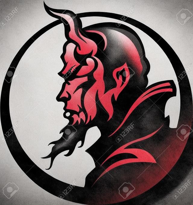 Devil Demon Mascot Head Illustration