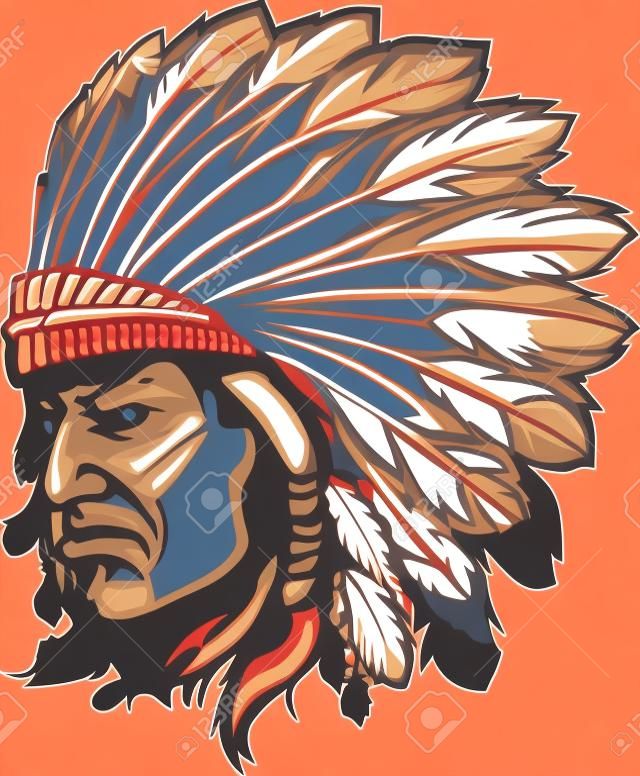 Indian Chief Mascot szef Vector Graphic