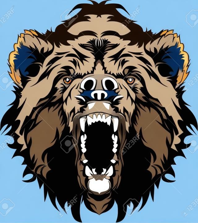 Orso grizzly mascotte testa Vector Graphic