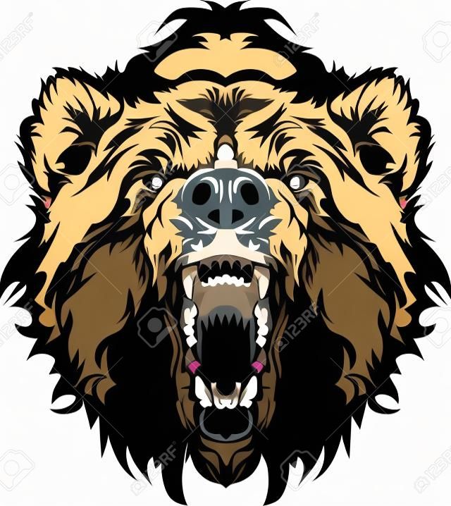 Grizzly Bear maskotka Head wektorowych