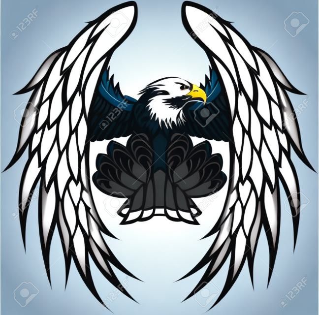 Flying Eagle with Wings and Talons Graphic Mascot Vector Image