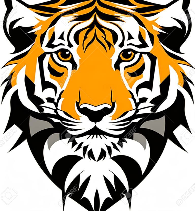 Mascot Vector Image of a Tiger Head with Whiskers