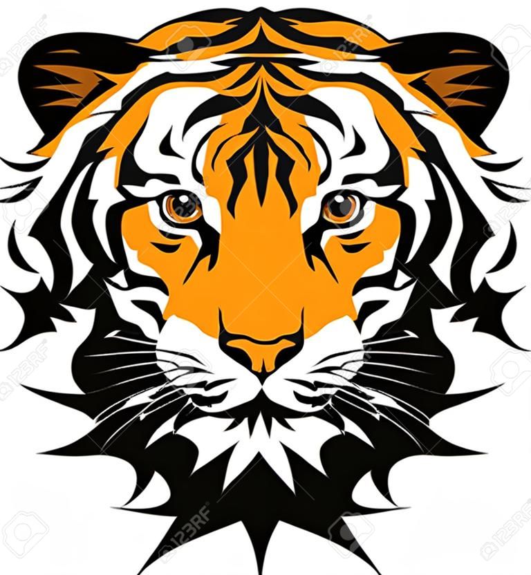 Mascot Vector Image of a Tiger Head with Whiskers