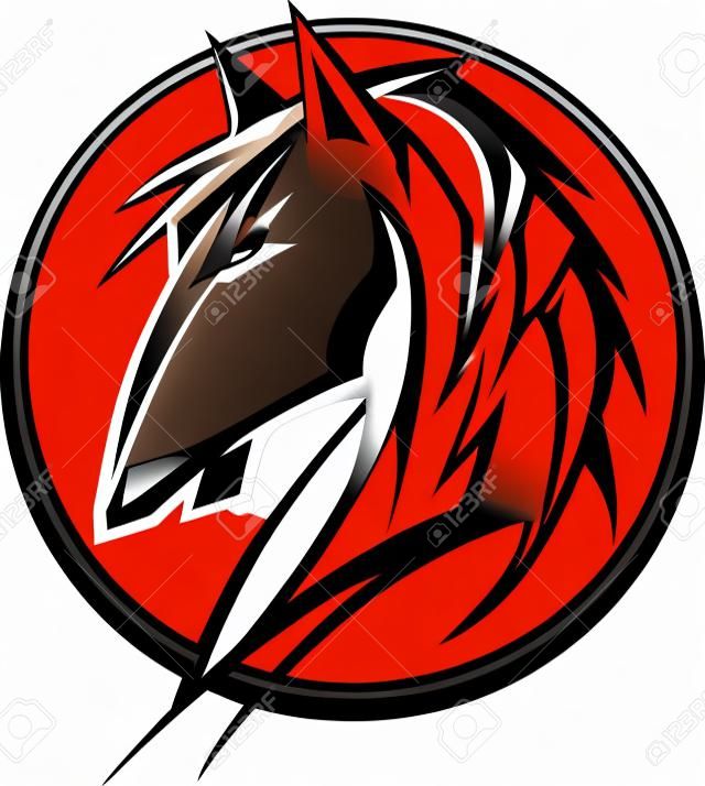 Graphique Vectoriel Mascot d'un cheval Mustang Bronco