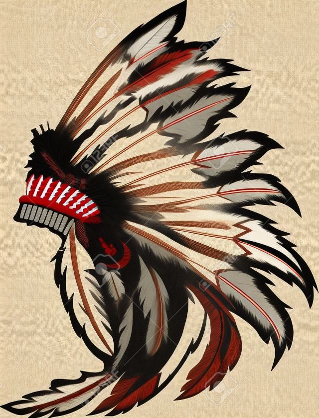 Grafikus Native American Indian Chief fejdísz