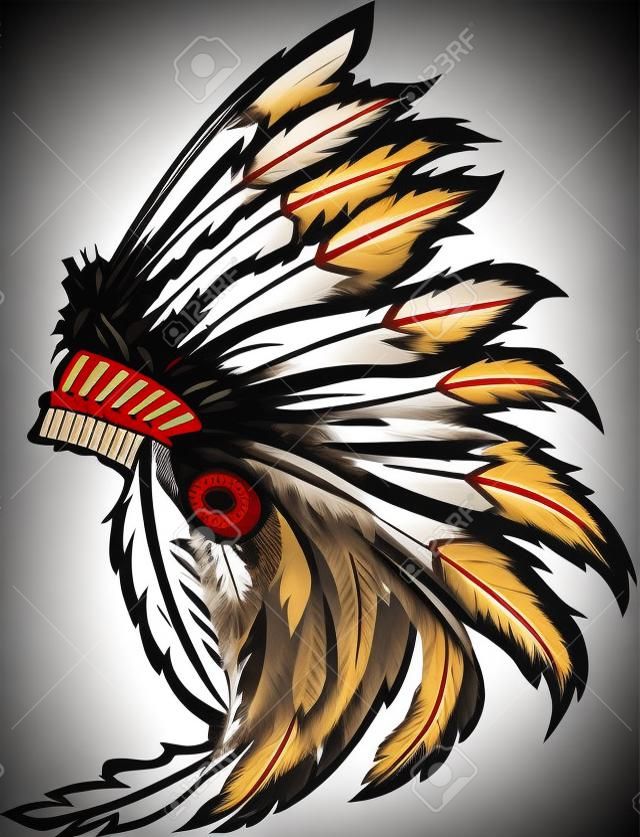 Grafikus Native American Indian Chief fejdísz