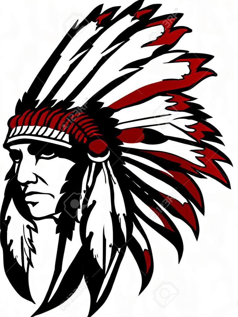 Graficzny Native American Indian Chief stroik