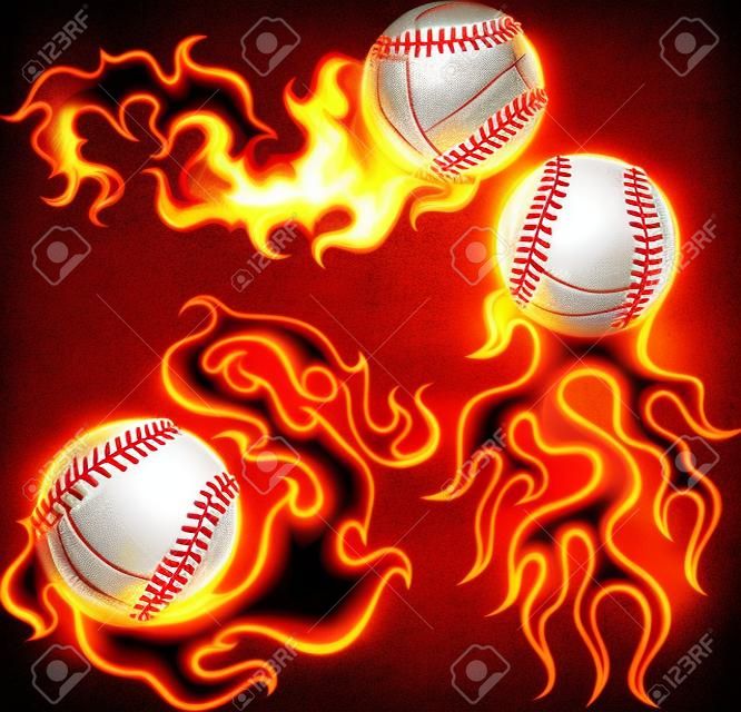 Flaming Gráfico Softball Sport Imagem com chamas