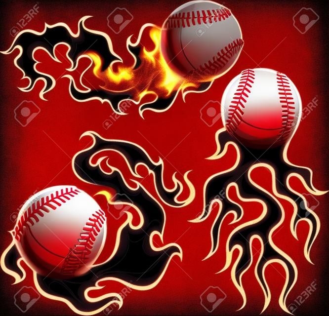 Flaming Gráfico Softball Sport Imagem com chamas