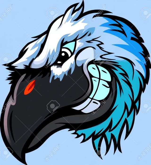 Cartoon Mascot Bild eines Raben, Krähen oder Black Bird Head