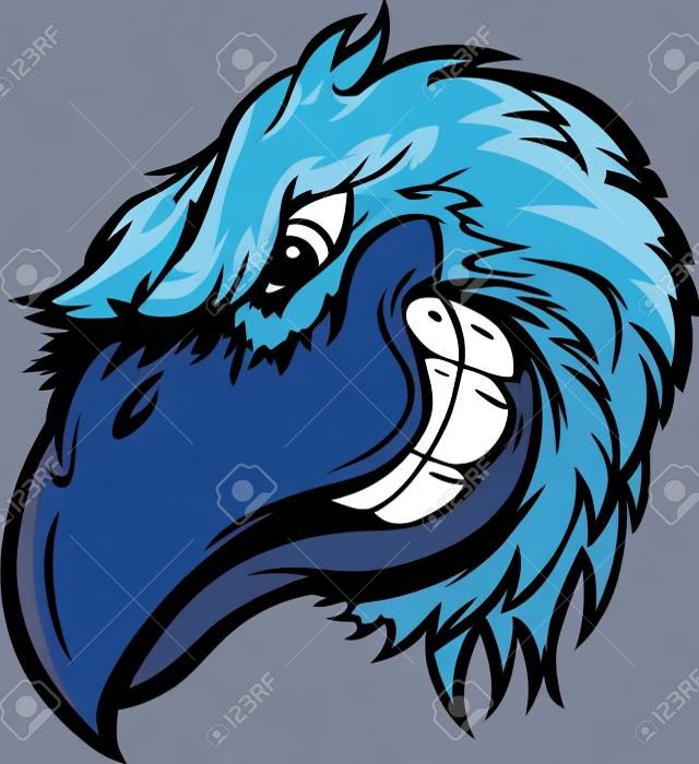 Cartoon Immagine Mascotte di un Corvo, Corvo o Testa Black Bird