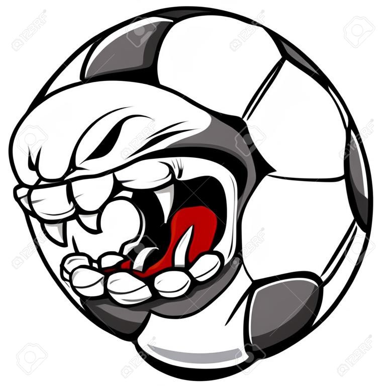 Vector de dibujos animados del balón de fútbol con Screaming Face