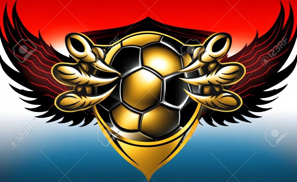 Imagen vectorial de un gráfico Garras Garras del Águila o Holding Soccer Ball