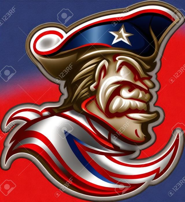 Koloniale Amerikaanse patriot met Hat Graphic Image