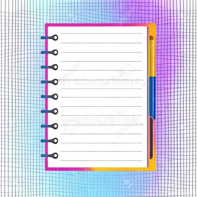 blank spiral notebook with colorful tabs- vector illustration