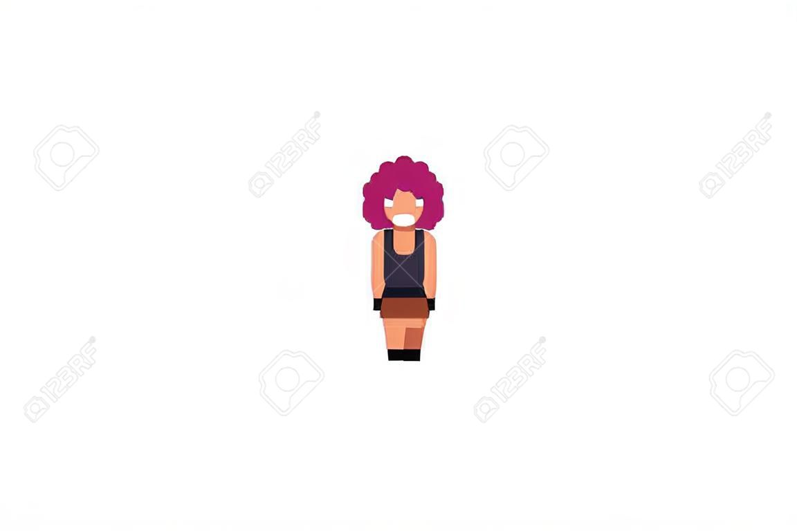 Pixel art female character, cheerful office administrator
