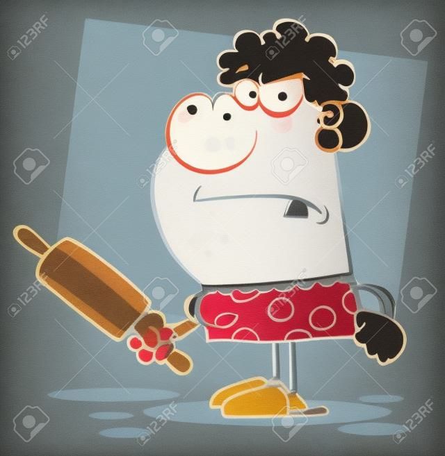 Angry Wife With A Rolling Pin,background
