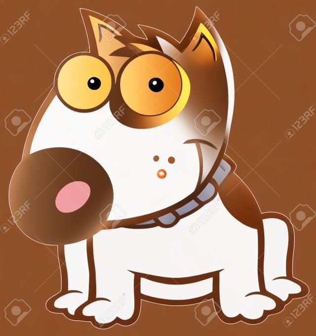 Skizziert Smiling Brown Bull Terrier Dog