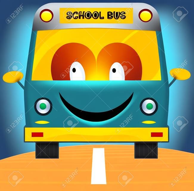 School Bus Tekenfilm Karakter