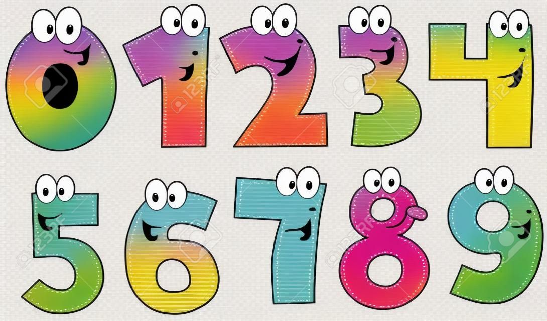 Funny Numbers Cartoon Characters