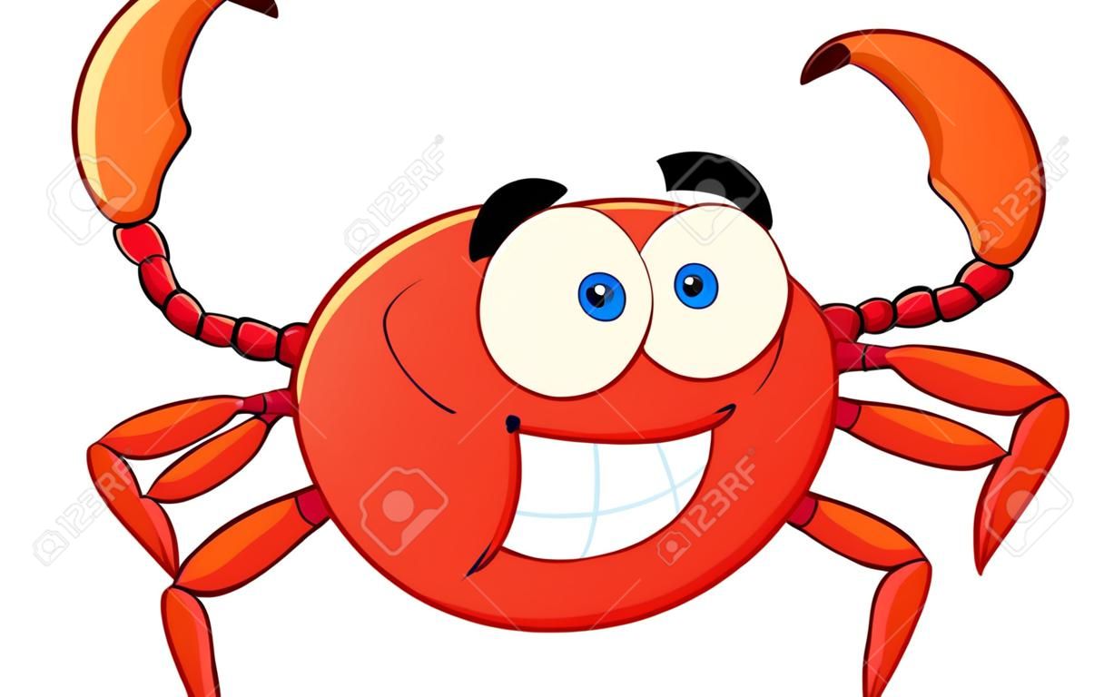 Funny Cartoon Crab Mascot Character