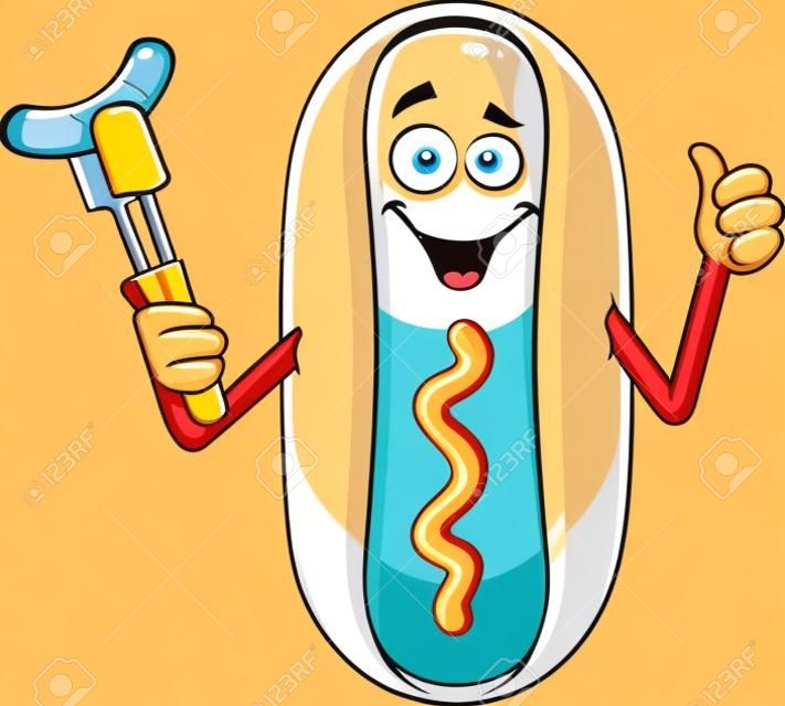 Premium Vector  Cartoon smiling hot dog giving thumb up