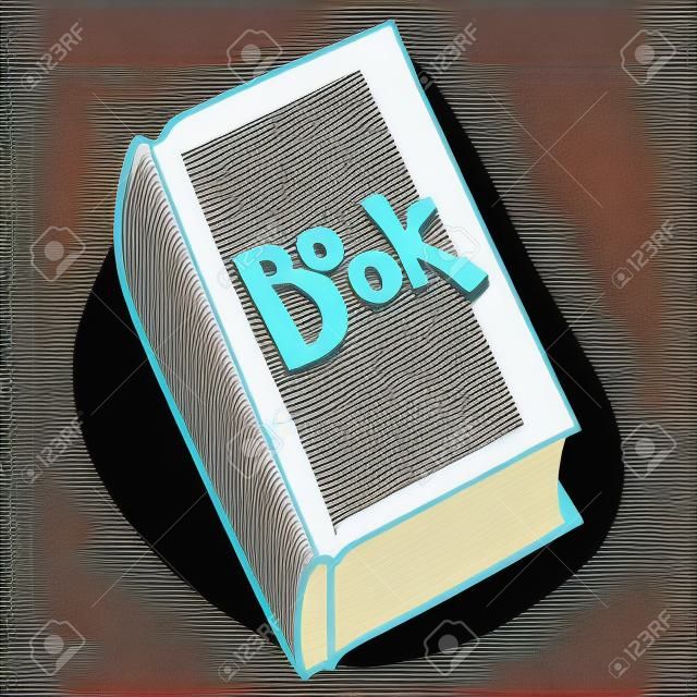 Libro. Illustrazione vettoriale di un libro di testo, un libro. Libro chiuso con la scritta "BOOK"