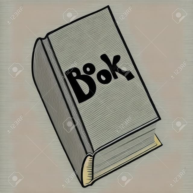 Book. Vector illustration of a textbook, a book. Closed book with the inscription "BOOK"