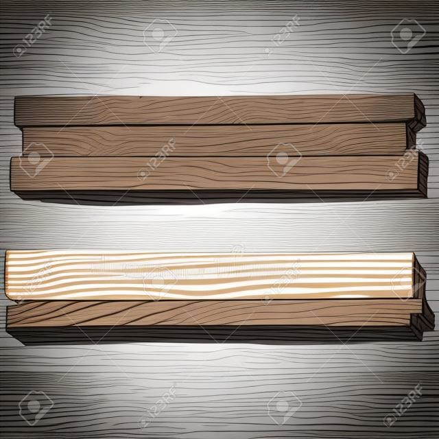 Holzbrett. Vektorillustration eines Holzbretts mit einer Leerstelle. Handgezeichnetes Holzbrett.
