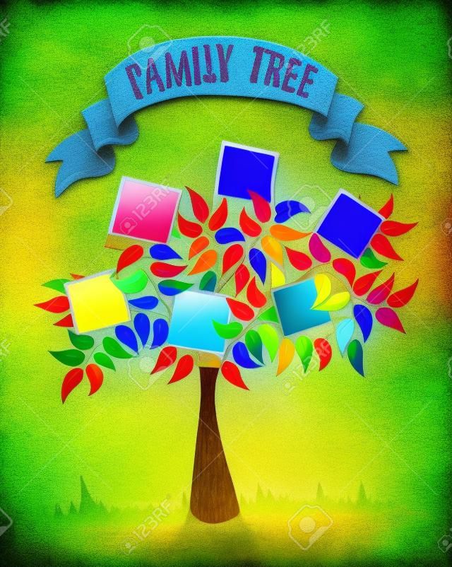Diseño colorido instantánea de fotos hoja de árbol.