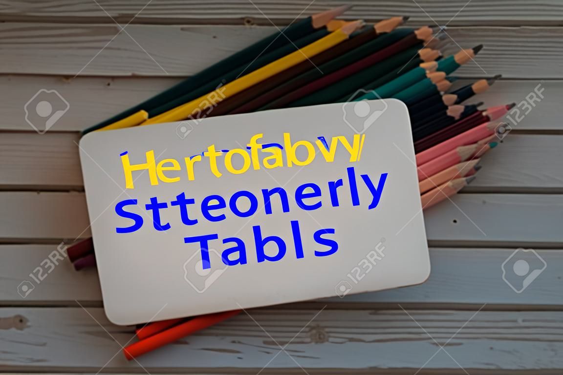stationery on the table