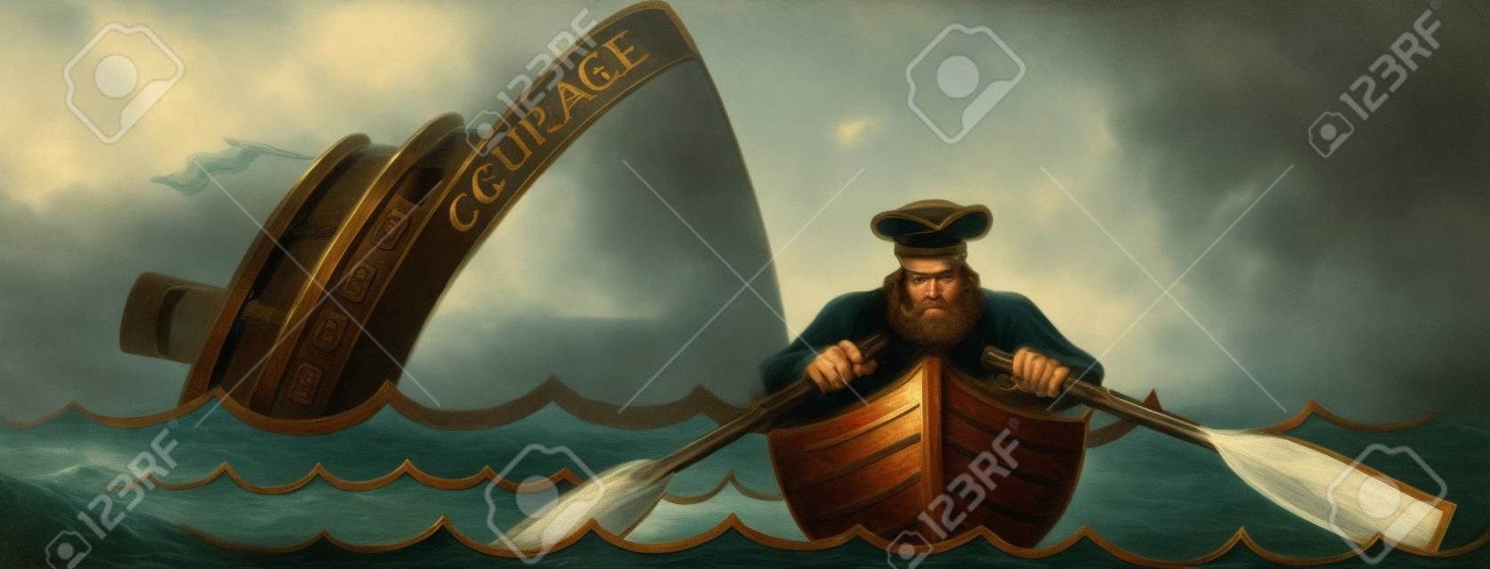 Kapitän Flucht das sinkende Schiff