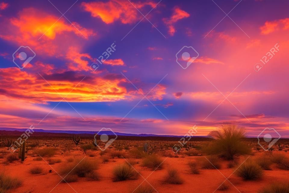 Le début d'une nouvelle journée et toutes les opportunités qu'elle apporte. dans le désert entre phoenix et tucson, arizona.
