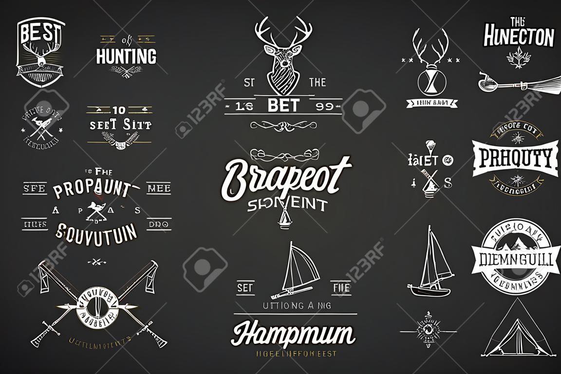 Set of Vector Hunting Camping Sport Elements Illustration
