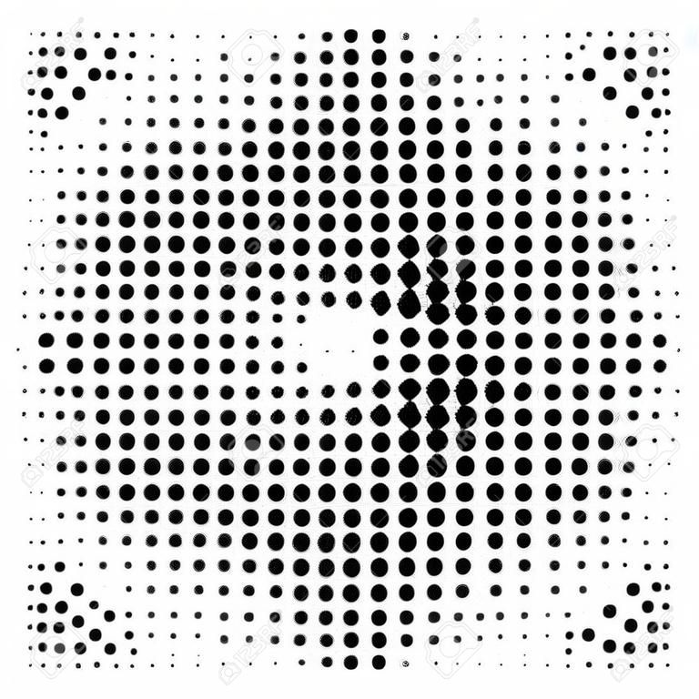 Circle in Halftone, Halftone Dot Pattern, Vector Illustration.