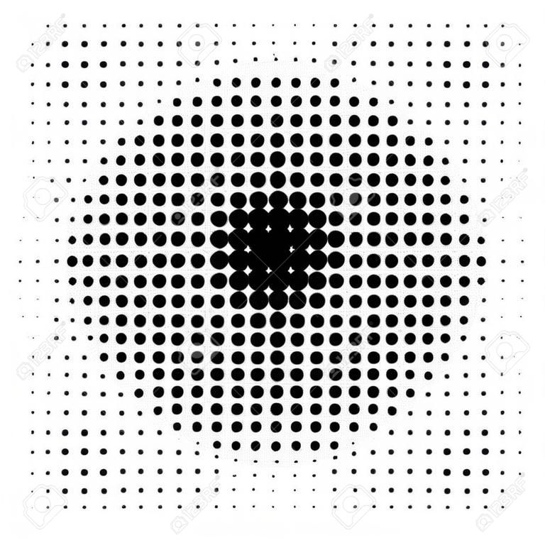 Circle in Halftone, Halftone Dot Pattern, Vector Illustration.