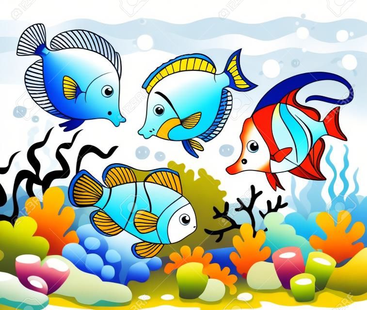Pesce image 3 tema - illustrazione vettoriale