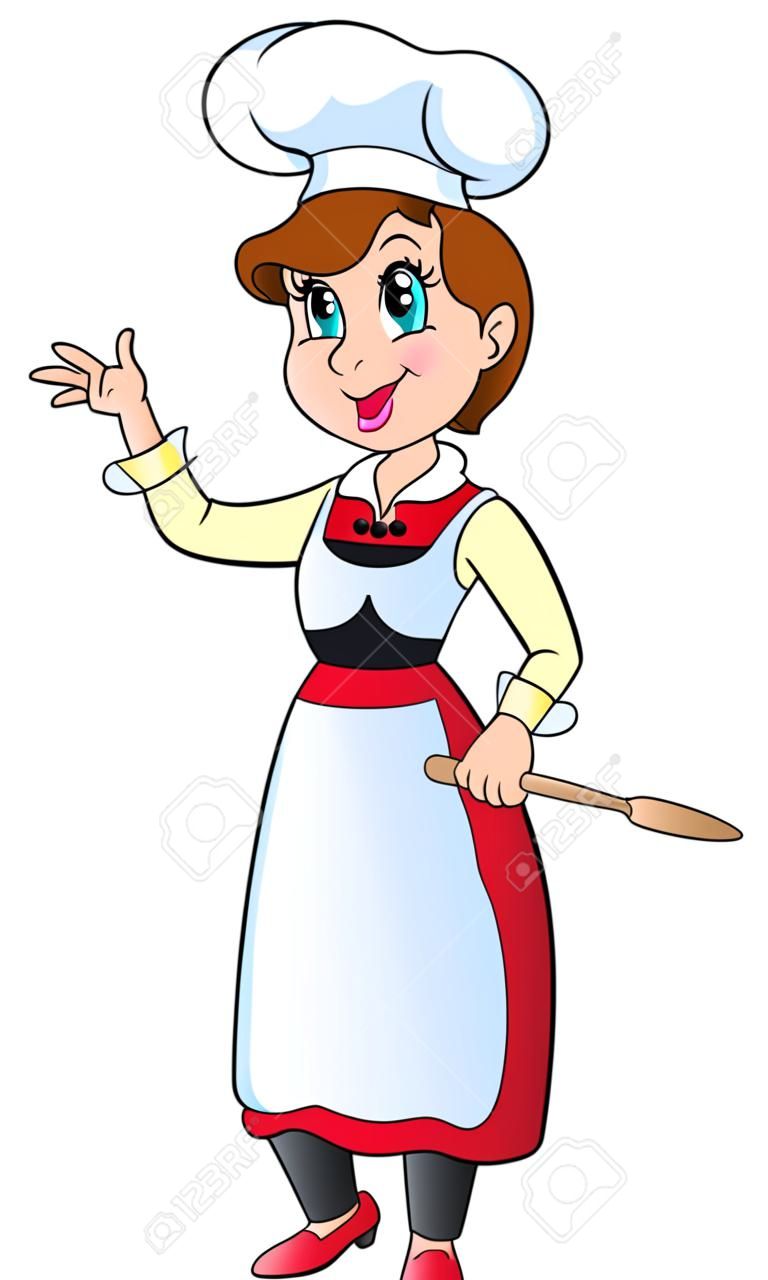 Femmina tema immagine cuoco 1 - illustrazione vettoriale